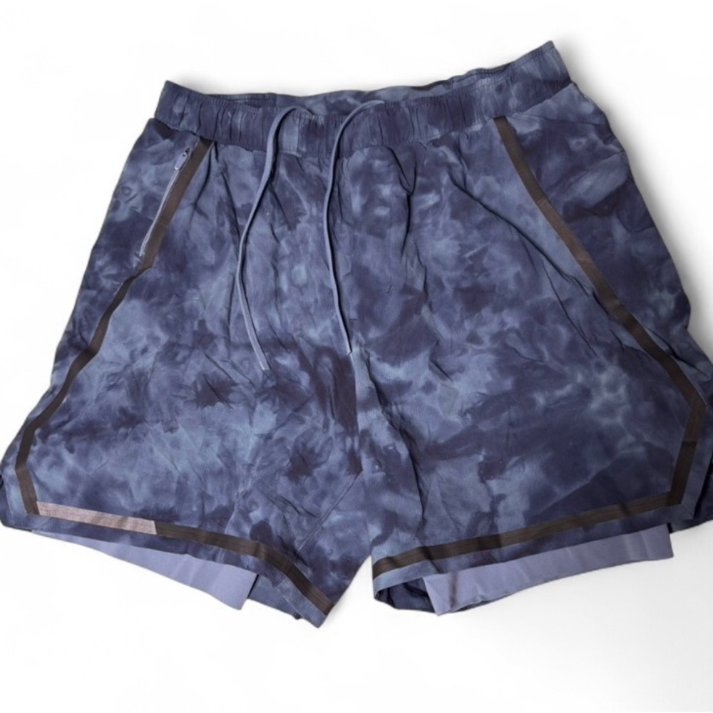 lululemon athletica Men's Navy Tie-Dye Athletic Shorts